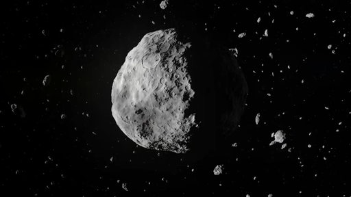 Ein Asteroid im All