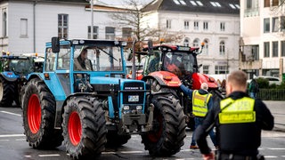 Trecker demonstrieren in der Hamburg.