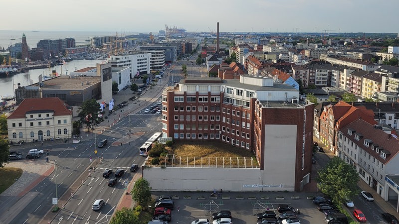 Blick auf von oben auf Bremerhaven.