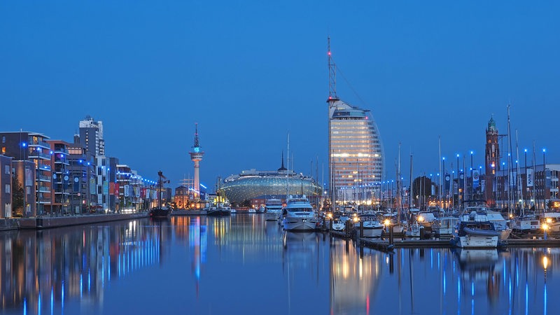 Der Blick in den Hafen in Bremerhaven.