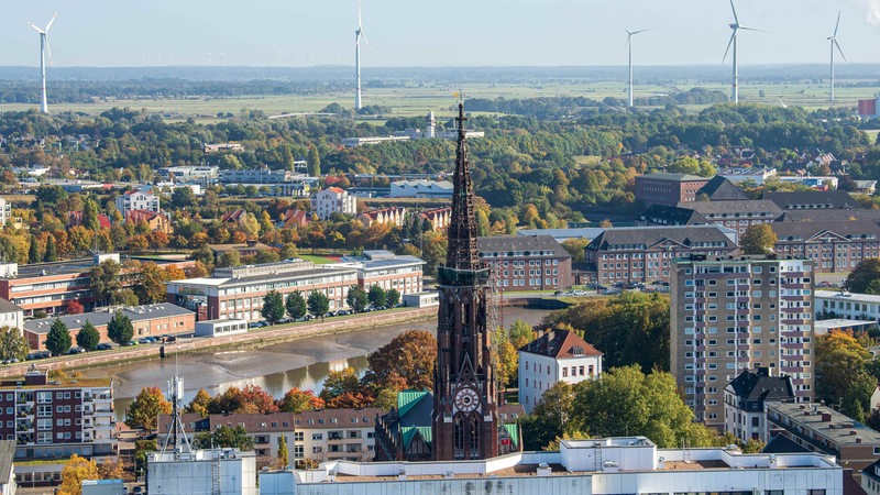 Die Innenstadt von Bremerhaven mit der Bürgermeister-Smidt-Gedächniskirche.