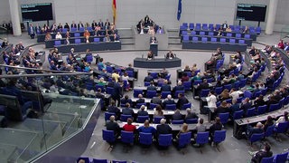 Der Bundestag in Berlin während der AFD-Verbots-Debatte.