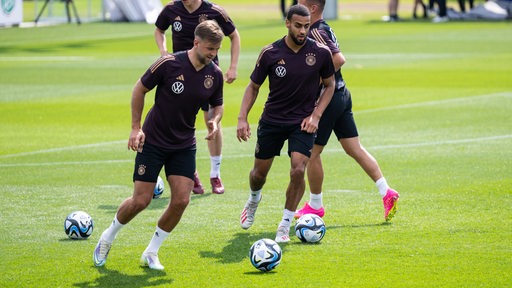 Werder-Profi Niclas Füllkrug beim Training der deutschen Nationalmannschaft in Frankfurt.