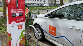 E-Auto an einer Ladestation am Rembertiring