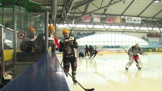 Das Eishockey-Team der Fischtown Pinguins trainiert in der Eishalle Paradice in Bremen.