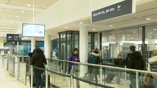 Der Sicherheitskontrollen Bereich am Bremer Flughafen. 