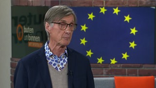 Der Politikwissenschaftler Lothar Probst zu Gast im Studio von buten un binnen.