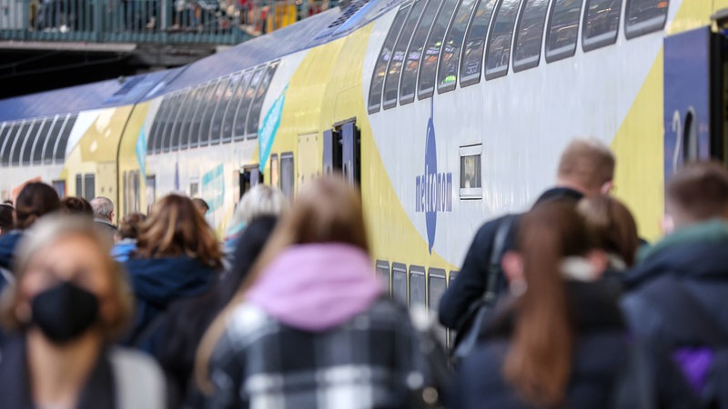 Voller Bahnsteig am Hauptbahnhof Hamburg