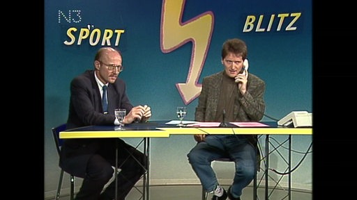 Willi Lemke in der ersten Sportblitz-Sendung mit Ludwig Evertz 1994