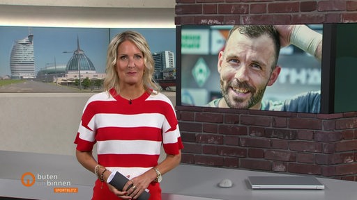 Die Moderatorin Janna Betten im Sportblitz-Studio.