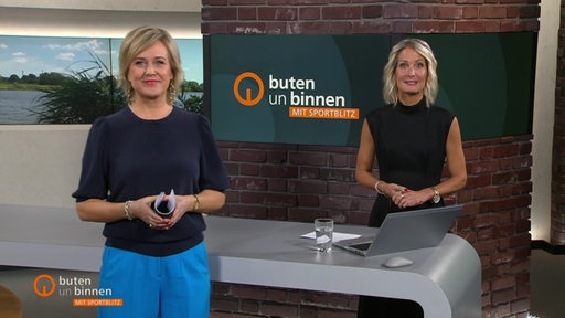 Kirsten Rademacher und Janna Betten im Studio von buten un binnen