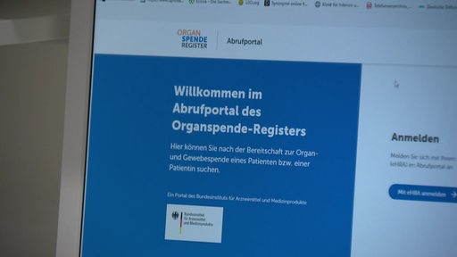 Das Abrufportal des Organspende-Registers.