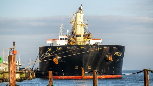 Schäden am Rumpf des Schiffes "Polesie"