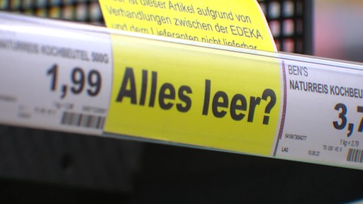 Ein Preisschild mit der Aufschrift: "Alles leer"?