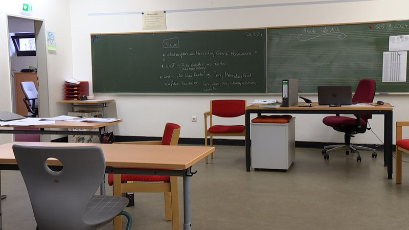 Zu sehen ist ein Klassenzimmer.