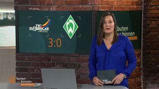 Sportblitz-Moderatorin Pascale Ciesla im Studio.