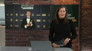 Sportblitz-Moderatorin Pascale Ciesla verliest eine Meldung zu Florian Wellbrock.