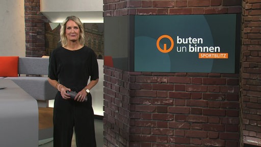 Moderatorin Janna Betten im Sportblitzstudio von buten un binnen