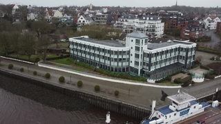 Die Strandlust in Vegesack aus der Luft aufgenommen.