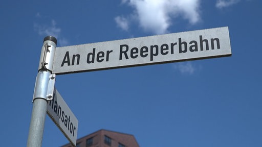 Ein Straßenschild mit der Aufschrift "An der Reeperbahn".
