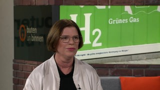 Wirtschaftsenatorin Kristina Vogt als Talk-Gast im Studio von buten un binnen