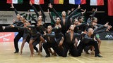 Die ukrainische Lateinformation Adagio bei einer Pose ihrer Choreografie "Silent Scream" bei der WM in Wien.