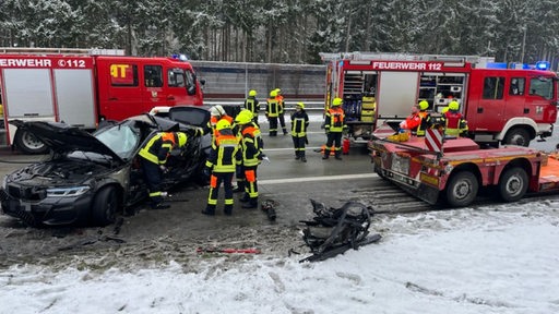 Ein Unfall auf der Autobahn A1.