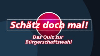 Zu lesen ist der Titel "Schätz doch mal! Das Quiz zur Bürgerschaftswahl".