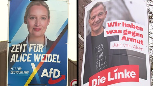 Die Wahlplakate von der AfD und die Linke 