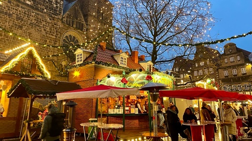 Der Blick auf den Weihnachtsmarkt in der Bremer Innenstadt